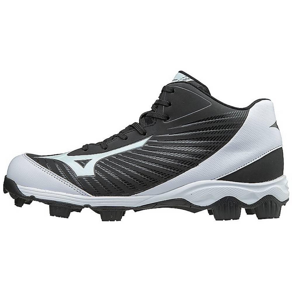 Mizuno Men's 9-Spike Advanced Franchise 9 Mid Molded Baseball Cleats Black/White (320550-OUD)